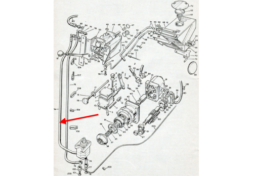Land Rover Mk2 Hydraulic Winch Spool Valve to Motor Hose 552921