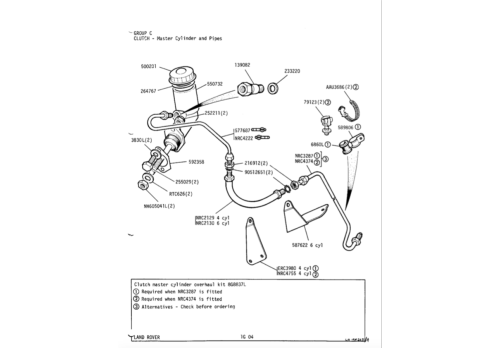 Clutch Master Cylinder To Flexi Hose Pipe LHD NRC4222