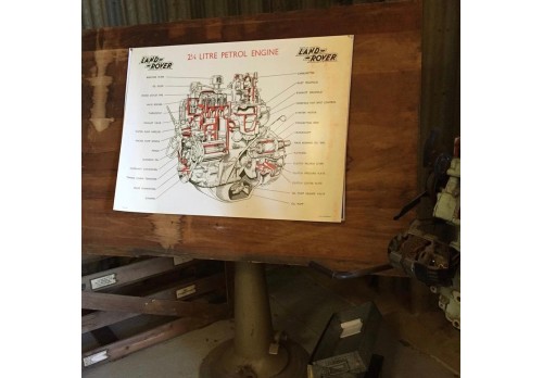 2.25 Litre Petrol Engine Cut-away Drawing Poster 4381