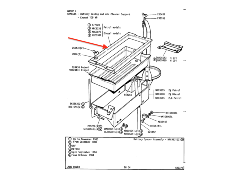 Battery Clamp Bracket Series 3 2.25 Diesel NRC5387