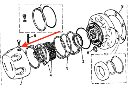 Fairey Free Wheeling Hub Retaining Screw 'O' Ring RTC7136-ORINGSMALL